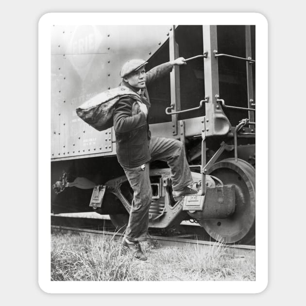 Riding the Rails, 1935. Vintage Photo Magnet by historyphoto